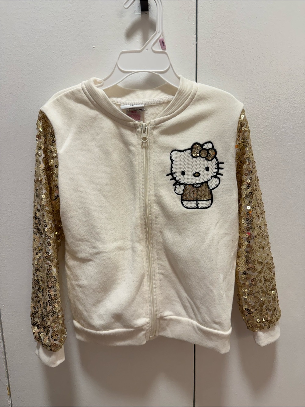 Hello Kitty Cream Jacket with Gold Sequin Sleeves